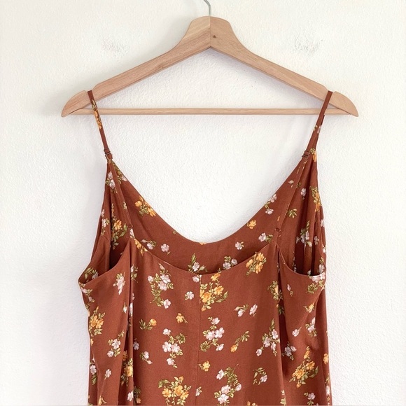 Reformation Ventura Slip Sundress Floral Mini Cami Dress Caramel Floret Large - Picture 8 of 13